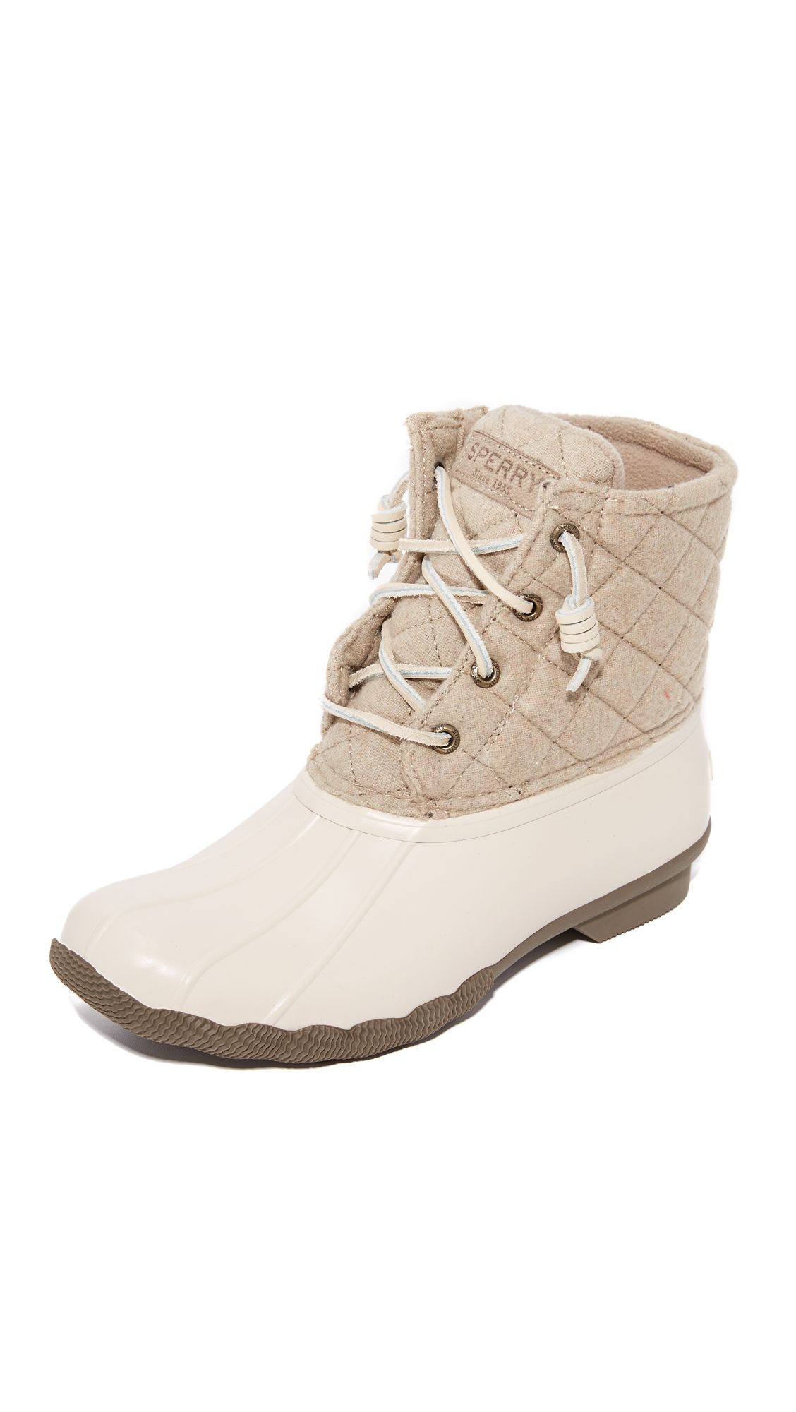 Sperry Saltwater Quilted Wool Booties - Oyster/Oatmeal | Shopbop