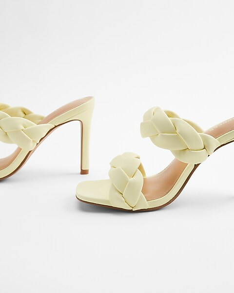 Braided Double Band Heeled Sandals | Express