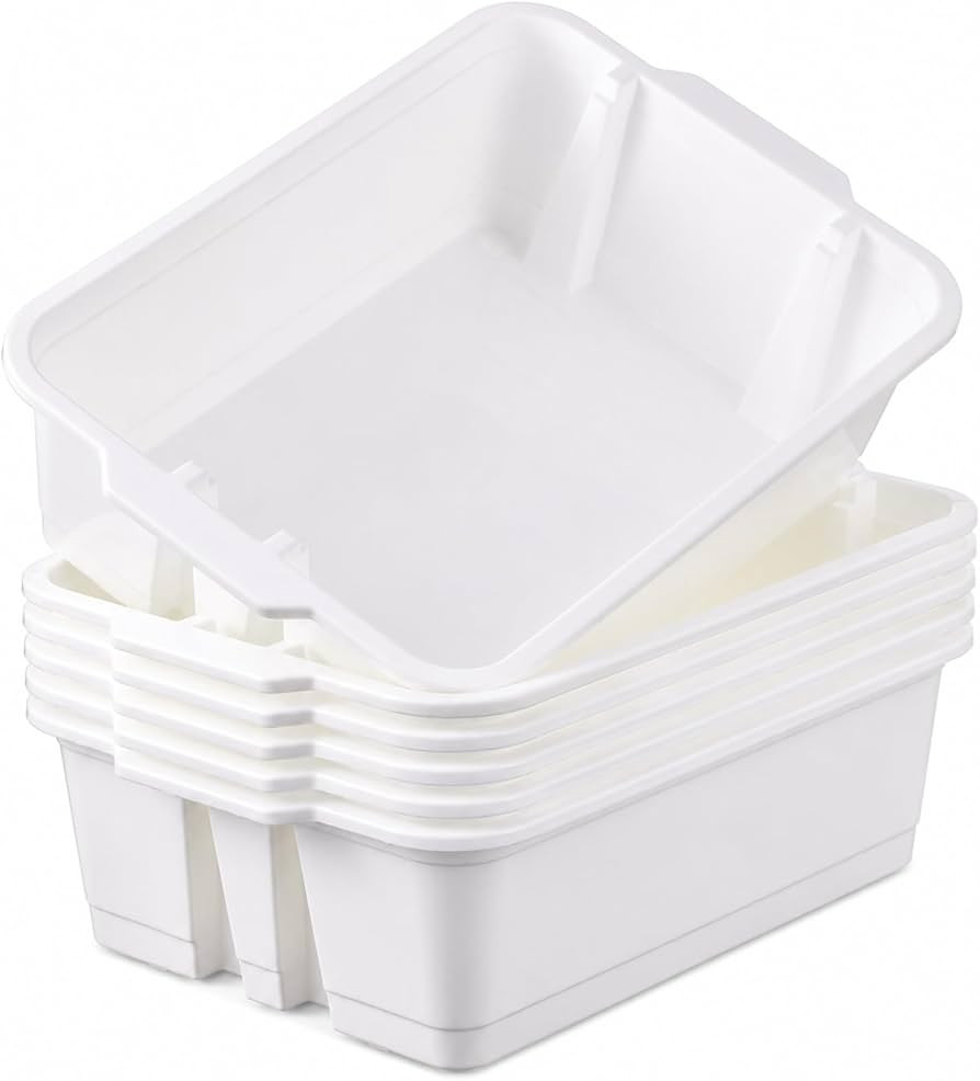 gisgfim 6 Pack Classroom Stacking Bins Stackable Plastic Book Bin Durable Storage Book Bins Plast... | Amazon (US)