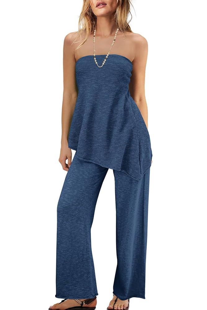 Panadila Womens Off Shoulder Sweater Set 2 Piece Outfits Summer Vacation Knit Matching Lounge Set... | Amazon (US)