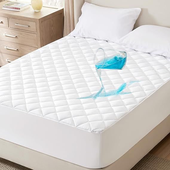 Bedsure Waterproof Mattress Protector, King Size Mattress Pad Quilted with Deep Pocket up to 22 I... | Amazon (US)