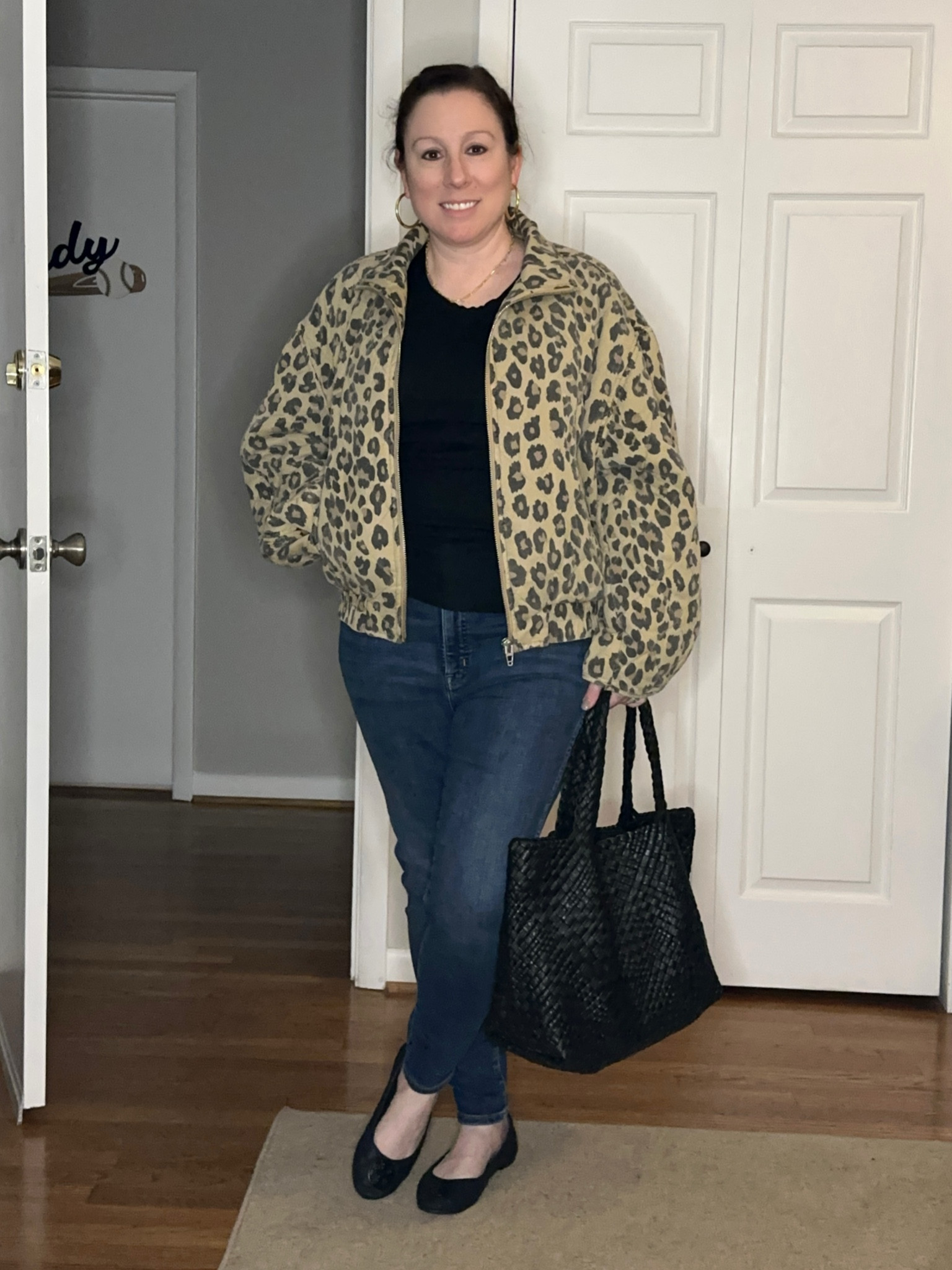 Obsessed with this jacket, and my bag, and my flats, and my jewelry!!! 

#LTKMidsize #LTKMostLoved #LTKOver40