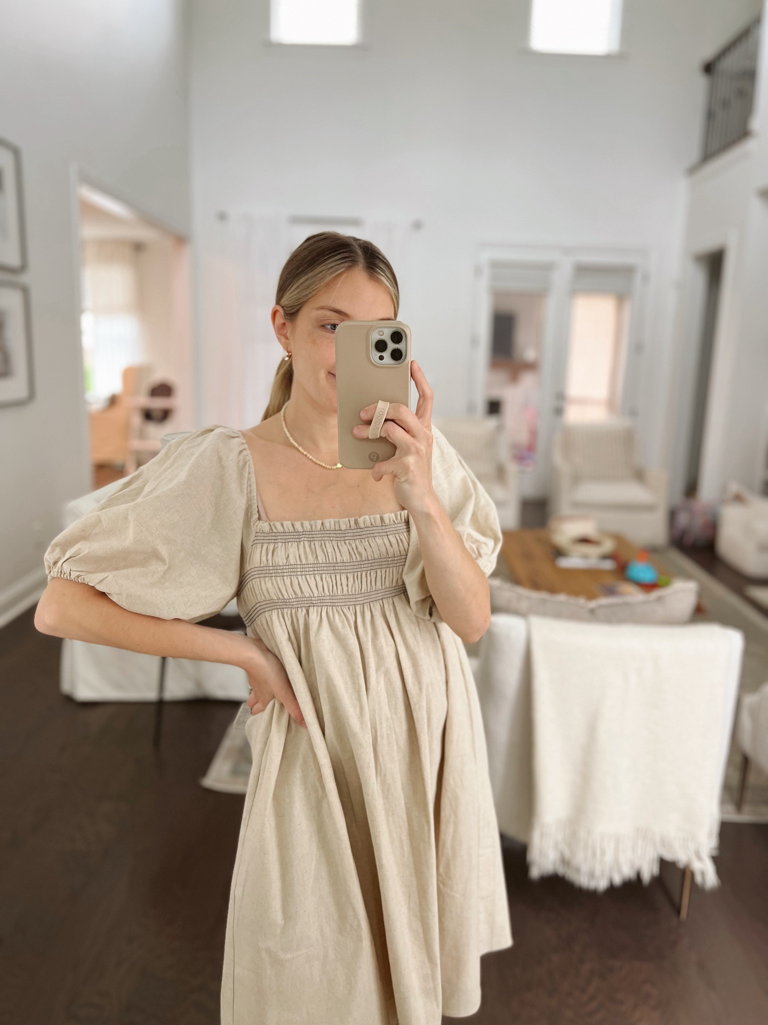 Spring bump friendly dress - postpartum friendly - breastfeeding friendly 

#LTKbump