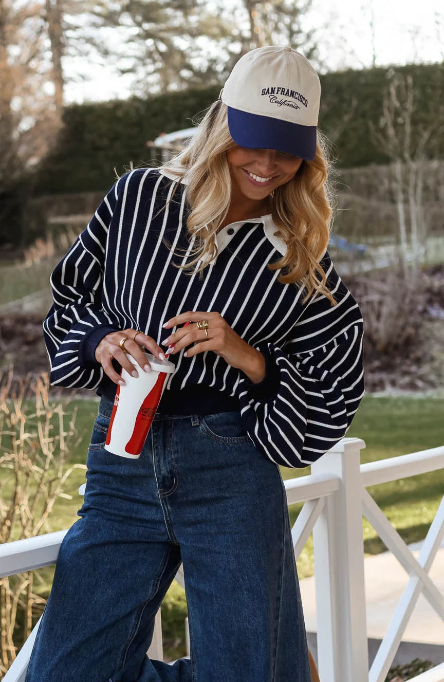 Blue Striped Azriel Sweater | Easy Clothes