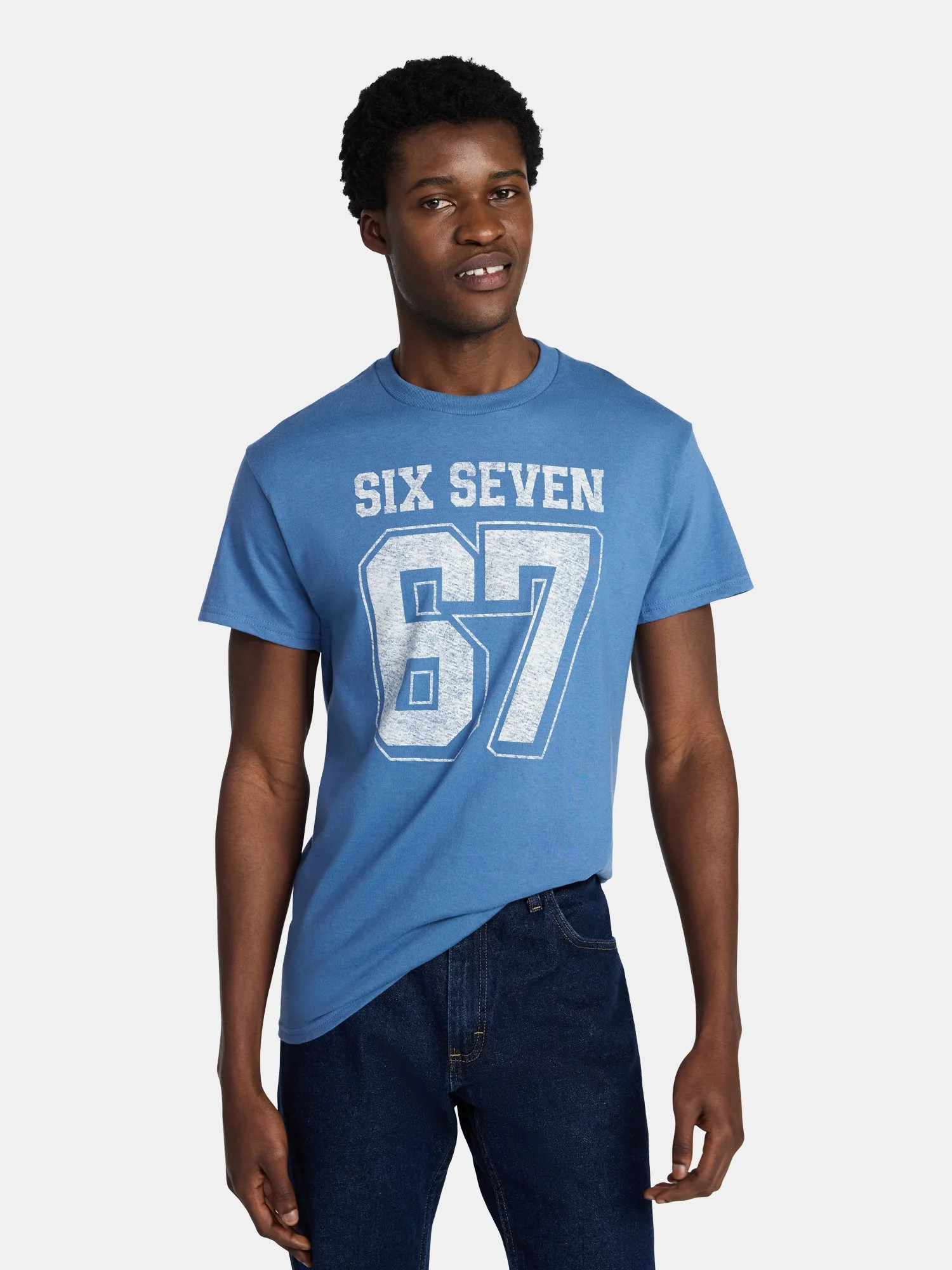 Humor Men's and Big Men's Six Seven 67 Cotton Graphic Tee with Short Sleeves, Size S-3XL | Walmart (US)