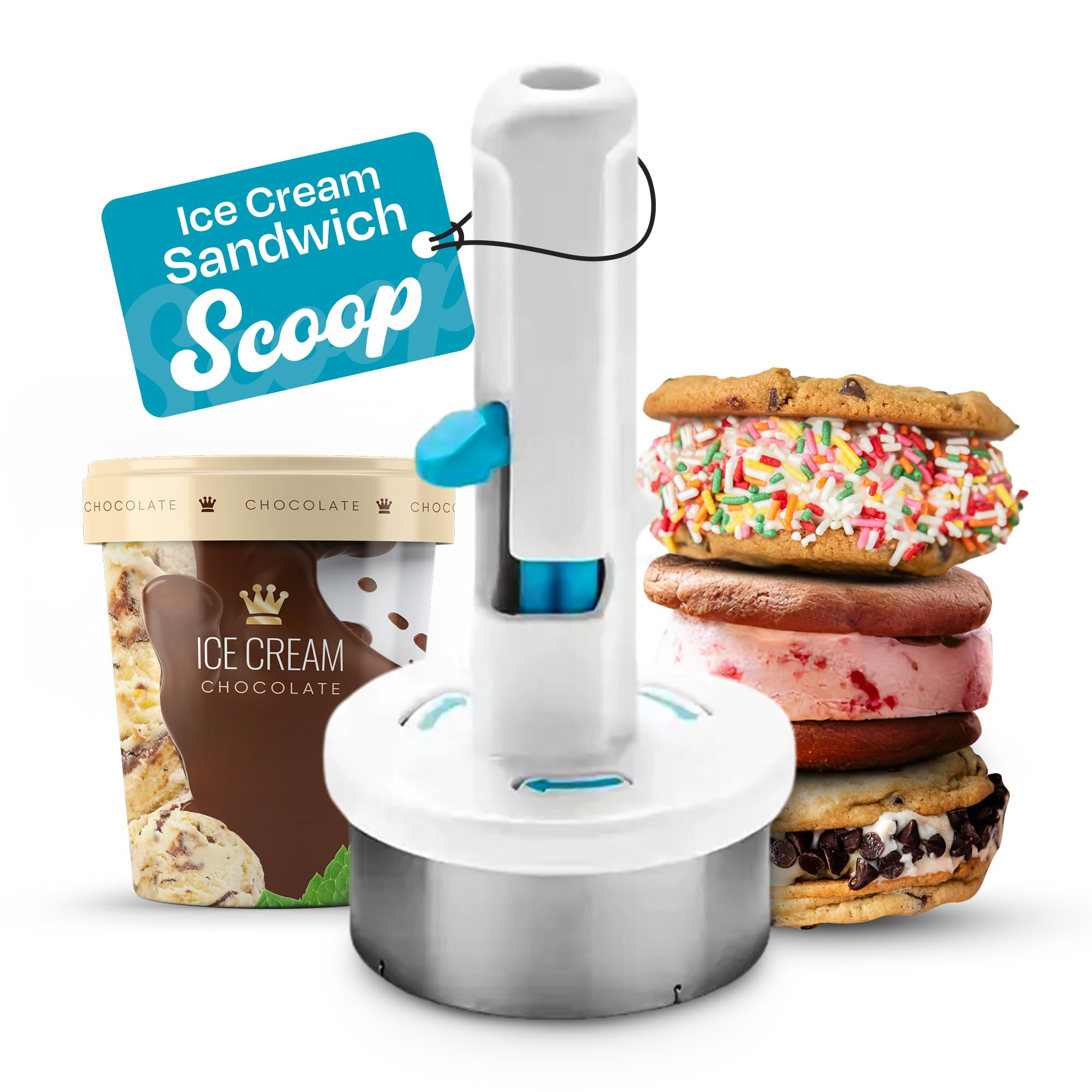 Ice Cream Sandwich Scoop, Easy Release Sandwich Cookie Scoops for Evenly Sized Gelato Scoops, Ice... | Amazon (US)