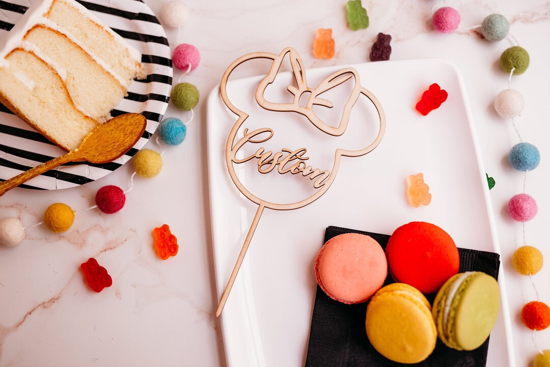 Minnie Mouse Cake Topper, Wooden Disney Birthday Cake Topper, Personalized Acrylic Mickey Wedding... | Etsy (US)