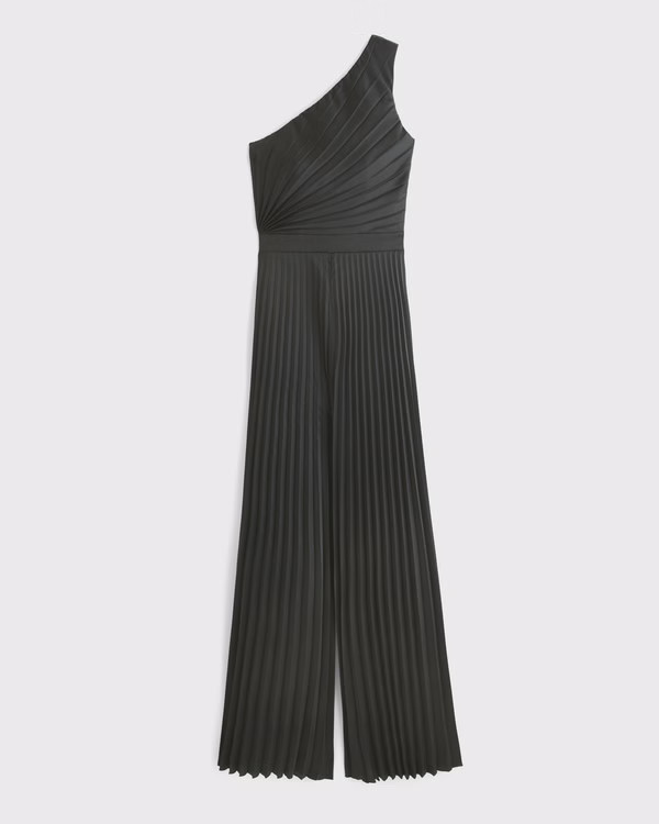 Women's The A&F Giselle Pleated One-Shoulder Jumpsuit | Women's Clearance | Abercrombie.com | Abercrombie & Fitch (US)