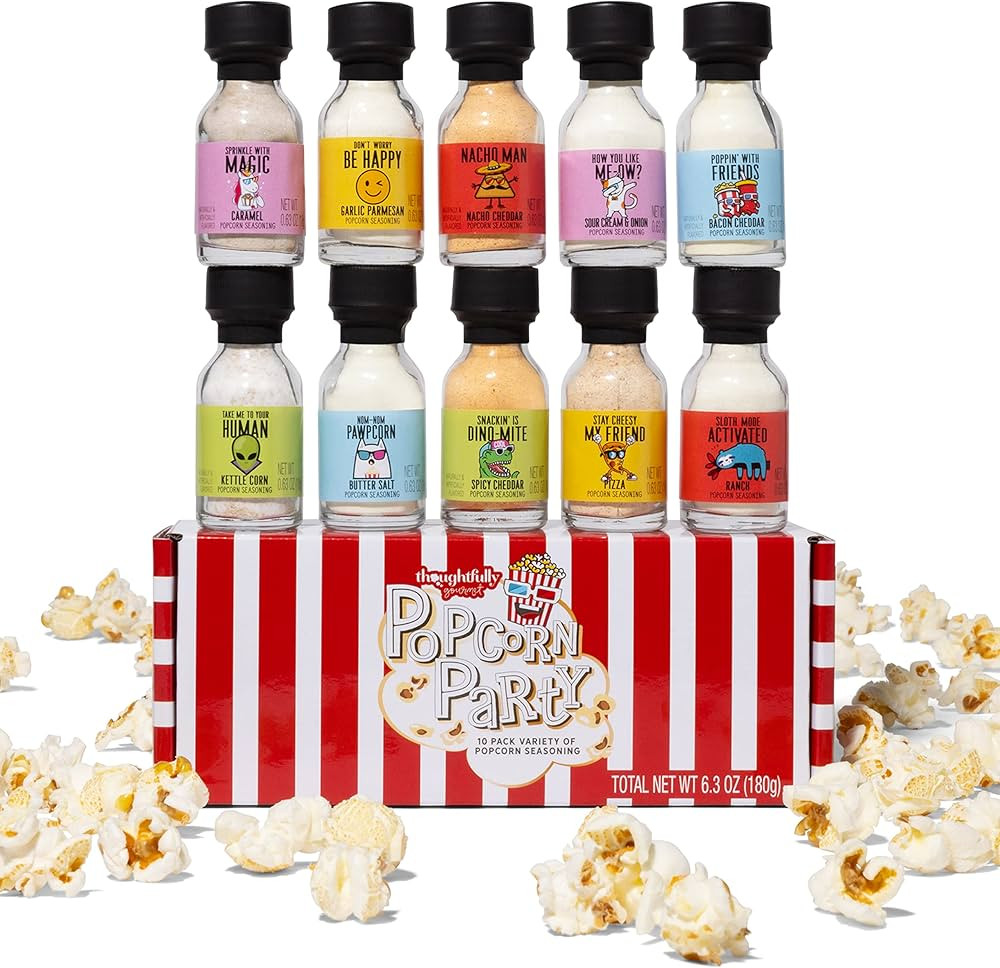 Thoughtfully Gourmet Popcorn Seasoning Sampler Kit, 10 Flavors - Kettle Corn, Garlic Parmesan, Ba... | Amazon (US)