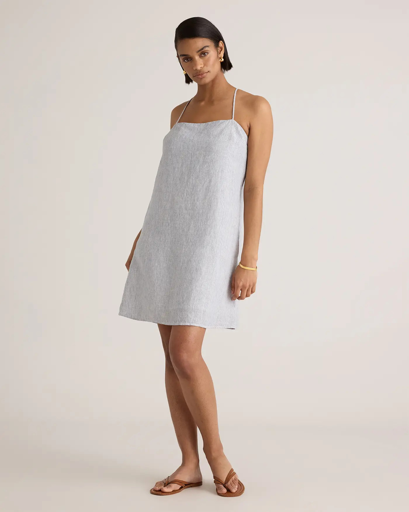 100% European Linen Spaghetti Strap Mini Dress | Quince
