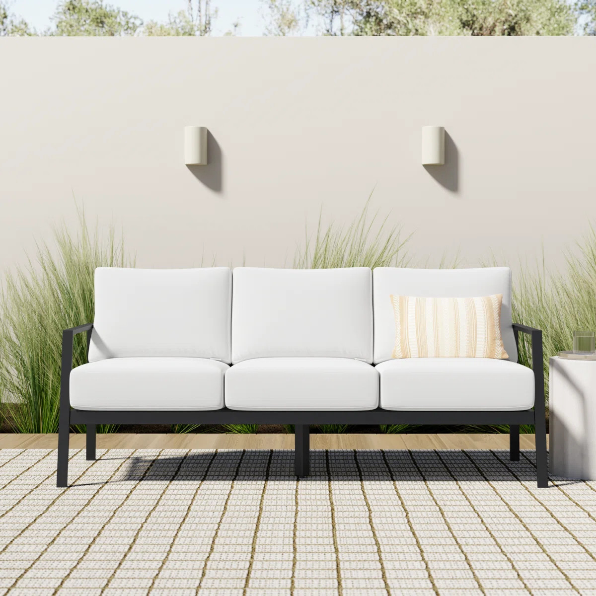 Armando 75” Aluminum Outdoor Sofa with Sunbrella Cushions | Wayfair North America