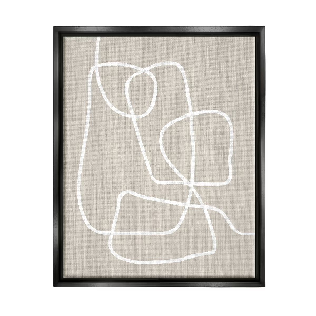 Stupell Industries Linen and Lines Abstract Framed Floater Canvas Wall Art | Target