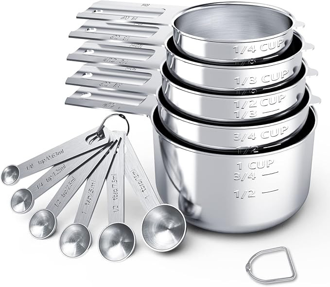 TILUCK Stainless Steel Measuring Cups & Spoons Set, Cups and Spoons,Kitchen Gadgets for Cooking &... | Amazon (US)