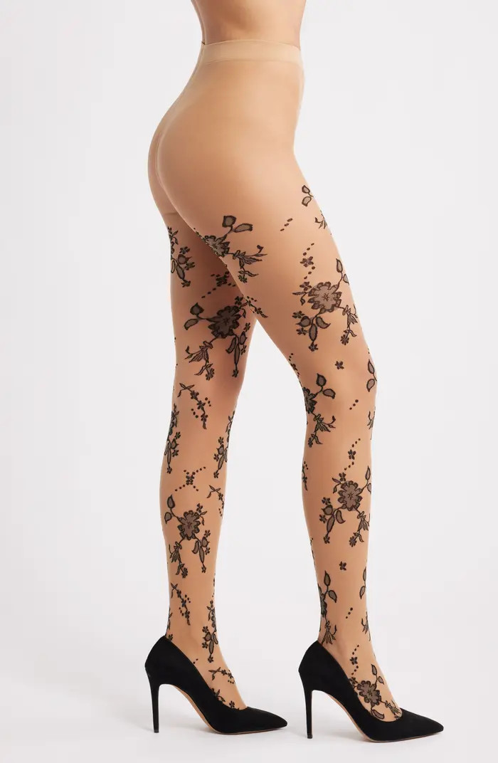 Floral Jacquard Sheer Tights | Nordstrom