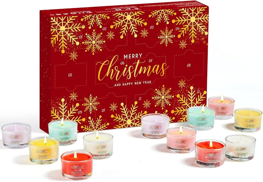 Candle Advent Calendar 2024 Adult Teens, 12 Day Christmas Countdown Calendar with Assorted Scente... | Amazon (US)