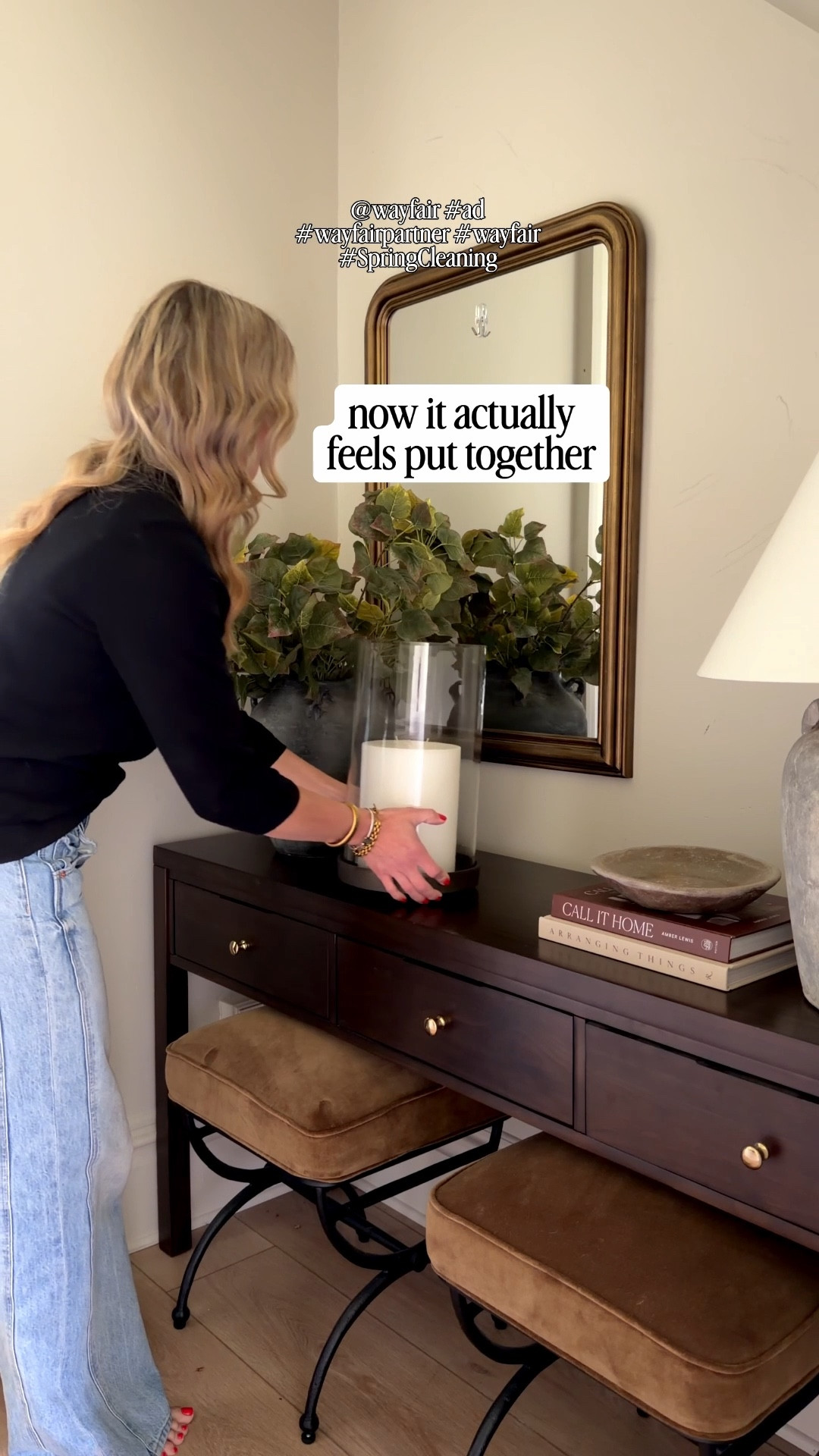 Thanks to #WayfairPartner for helping me get organized this spring.


This solid wood console is one of my favorite ways to keep an entryway organized without sacrificing how it looks. The built in storage gives everything a place, and I use catchall trays to keep everyday essentials like sunglasses, keys, and lip products right where I can grab them on the way out.

It finally feels functional and pulled together instead of cluttered. And this brass accent mirror is such a good finishing touch… one of my favorites for a quick check before heading out.

@wayfair #ad #wayfair #SpringCleaning

Be sure to follow us on the @shop.LTK app INTERIORJEMS to see all our exclusive posts 🤍

*I swapped the hardware, but the original is just as pretty


#LTKHome #LTKSaleAlert