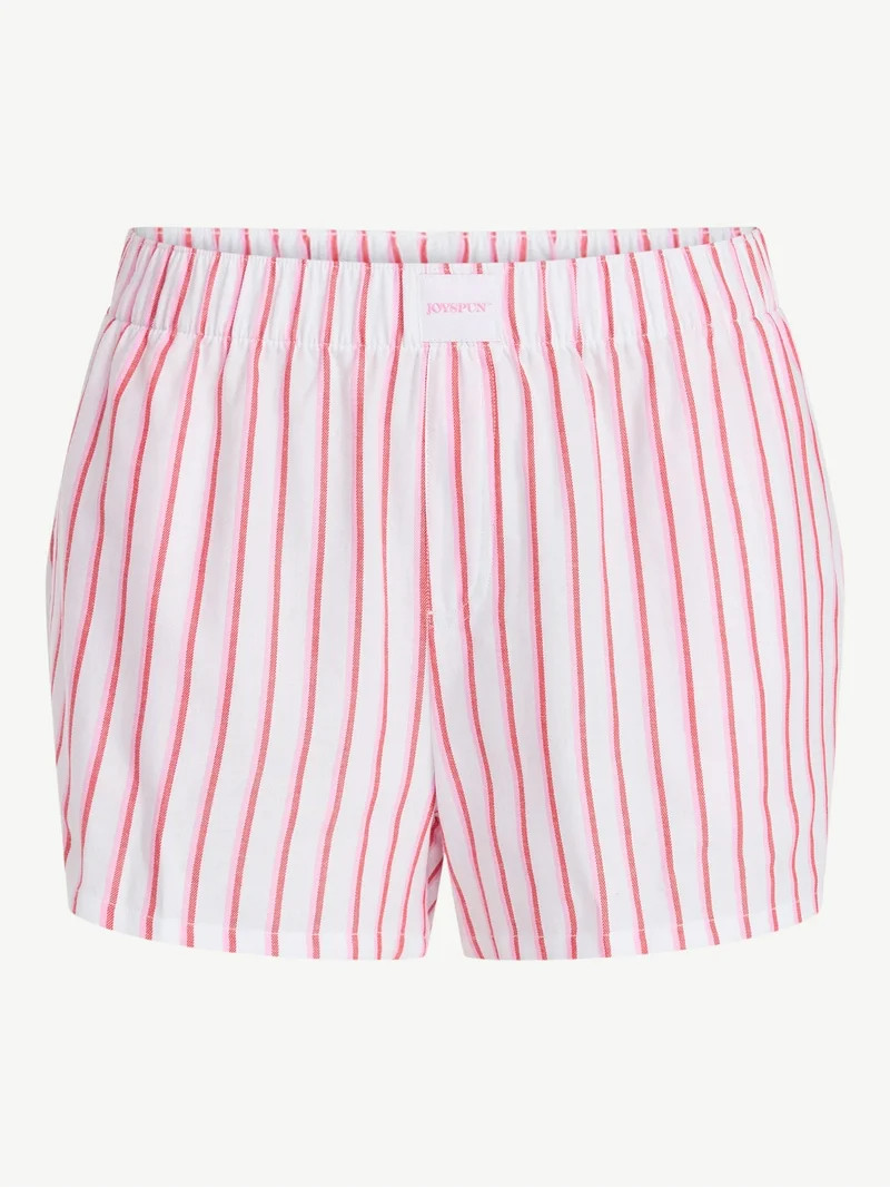 Joyspun Women's Woven Pajama Boxer Shorts, 3'' Inseam, Sizes XS-3X | Walmart (US)