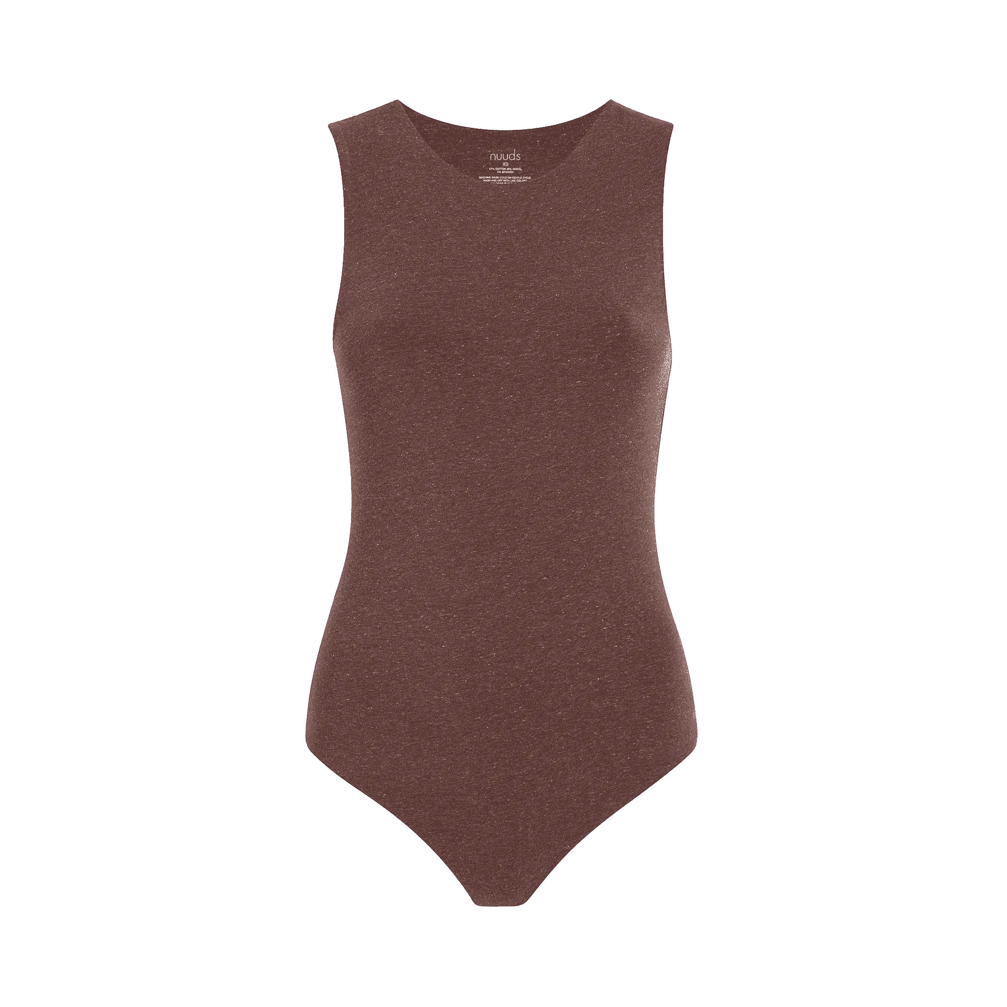 Women's Classic Crew Tank Bodysuit | Heather Coffee - nuuds | nuuds