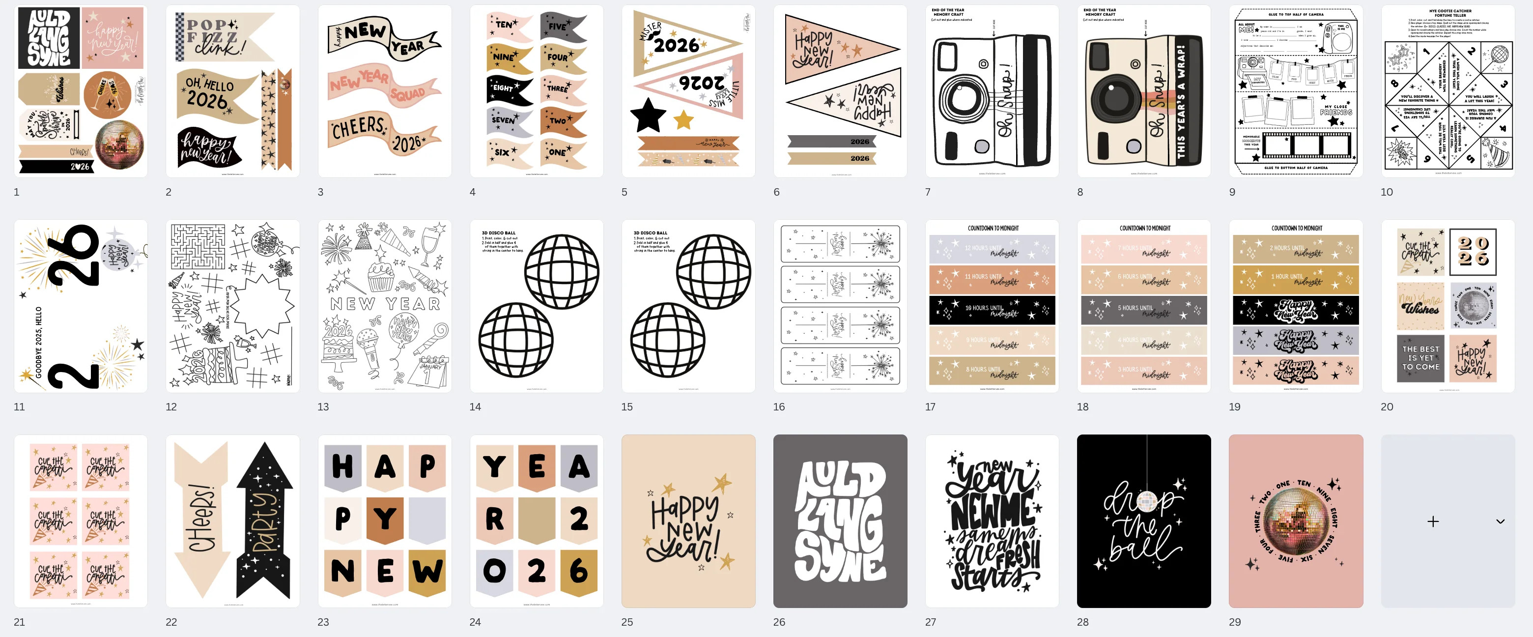 New Years 2026 | Printable Bundle | The Letter Vee