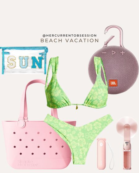 Beach vacation essentials, JBL speaker, beach bag, 2 piece swimsuit, summer vacation, summer style, beach style 

#LTKSeasonal #LTKSwim #LTKItBag