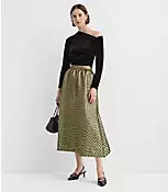 Metallic Jacquard Midi Pocket Skirt | LOFT