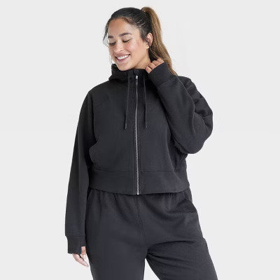 Women's Fleece Full Zip Hooded Sweatshirt - All In Motion™ | Target
