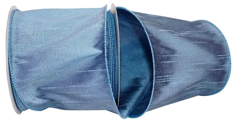 Reliant Ribbon - 92975W-354-10F, Dupioni Supreme Wired Edge Ribbon, French Blue, 4 Inch, 10 Yards | Etsy (Global)