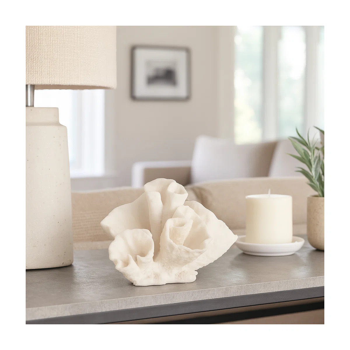 Decorative Polyresin Coral Figurine Object for Home Decor - Coastal Statue Sculpture for Console ... | Wayfair North America