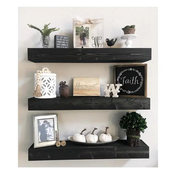 Floating Shelves  FREE Shipping  12  72  Black - Etsy | Etsy (US)
