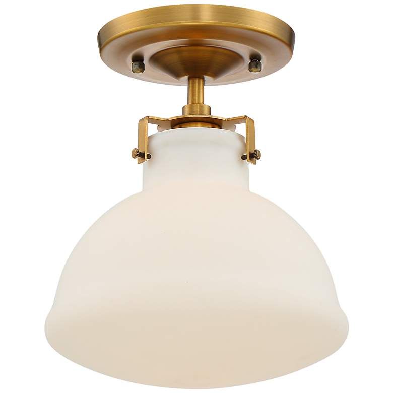 Possini Euro 10 1/4" Wide Gold and Opal Glass Ceiling Light - #80X02 | Lamps Plus | LampsPlus.com