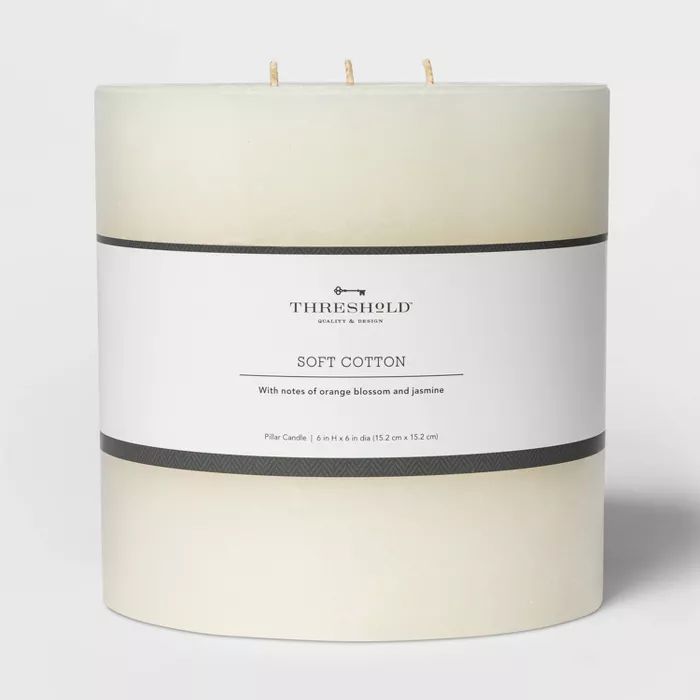 Pillar Candle Soft Cotton White - Threshold™ | Target