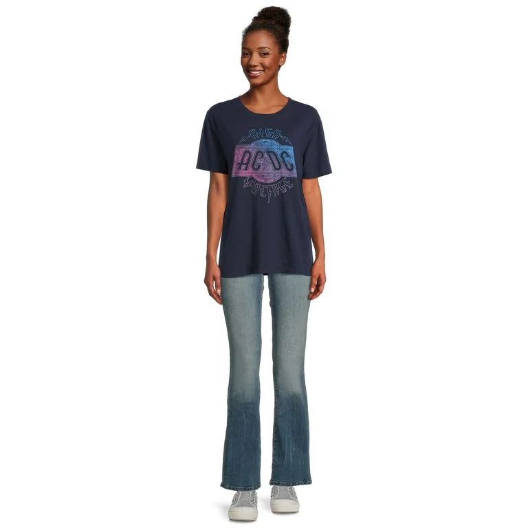 Time And Tru Women's AC/DC the Band Graphic Tee with Short Sleeves, Sizes S-XXXL - Walmart.com | Walmart (US)