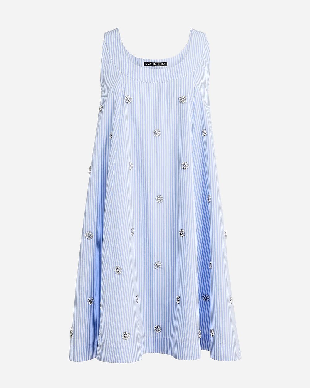 Collection embellished shift dress in cotton poplin | J.Crew US