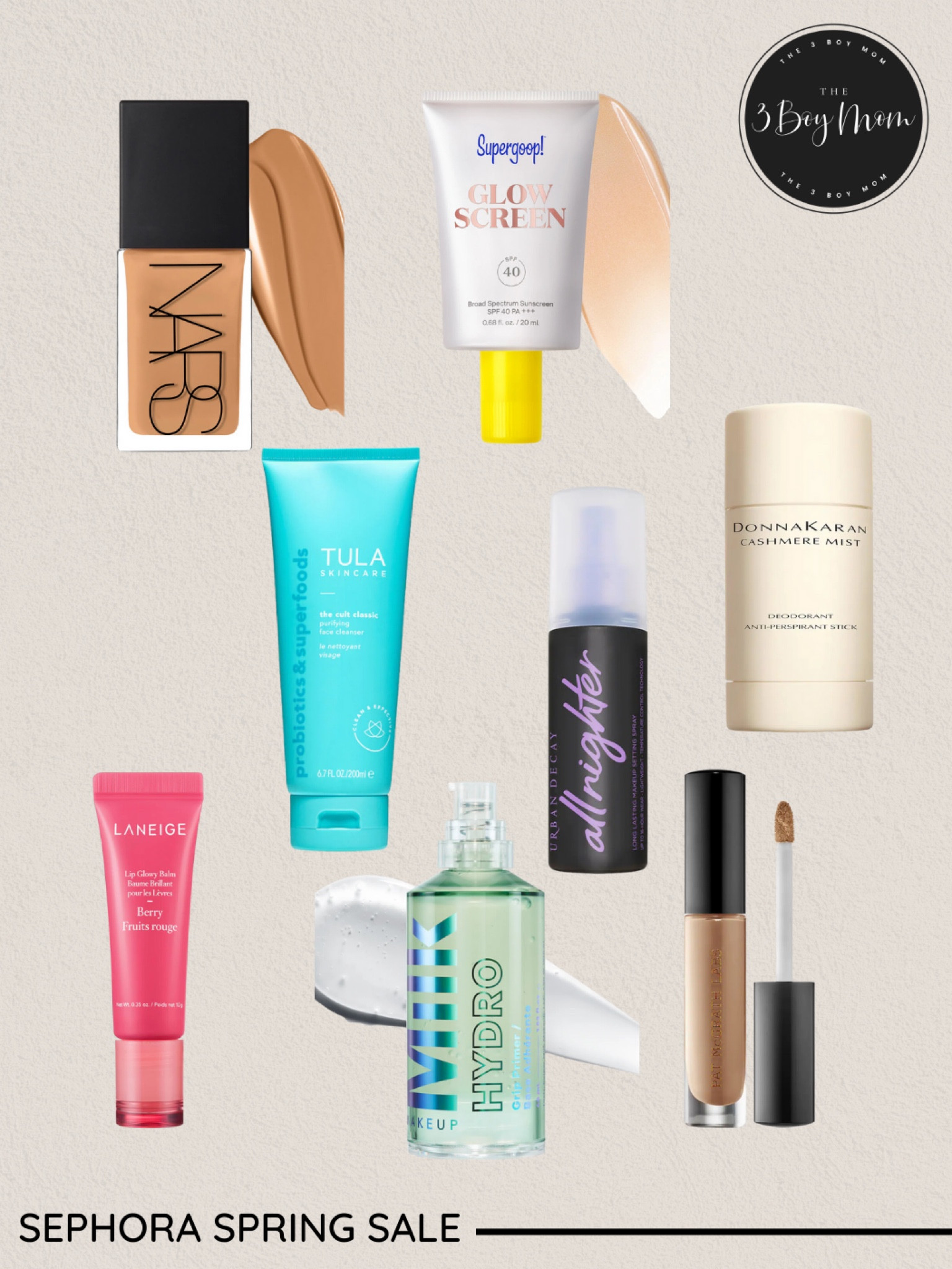 Sephora sale, nars foundation, supergoop sunscreen, Tula face wash, Donna Karen cashmere mist deodorant, urban decay all nighter, milk makeup, concealer, laneige 

#LTKSeasonal #LTKbaby #LTKsalealert