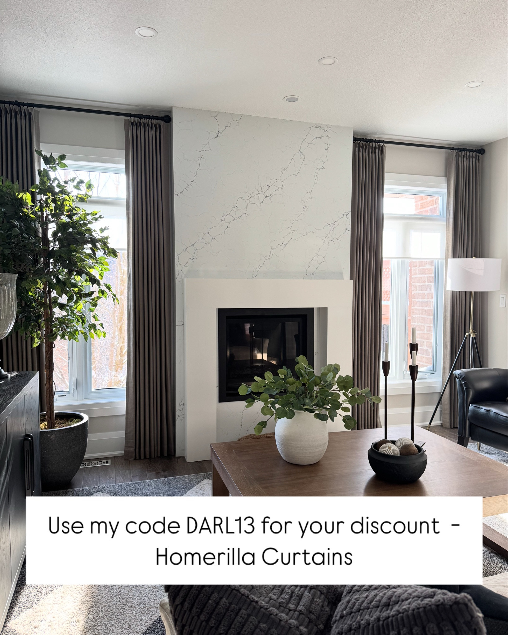 Loving my drapery from Homerilla. The dark moody color is a nice change. I chose Cashmere Grey pleated linen for this area. Perfect!  Use my code DARL13 for additional discounts 

#LTKHome #LTKSaleAlert #LTKWatchNow