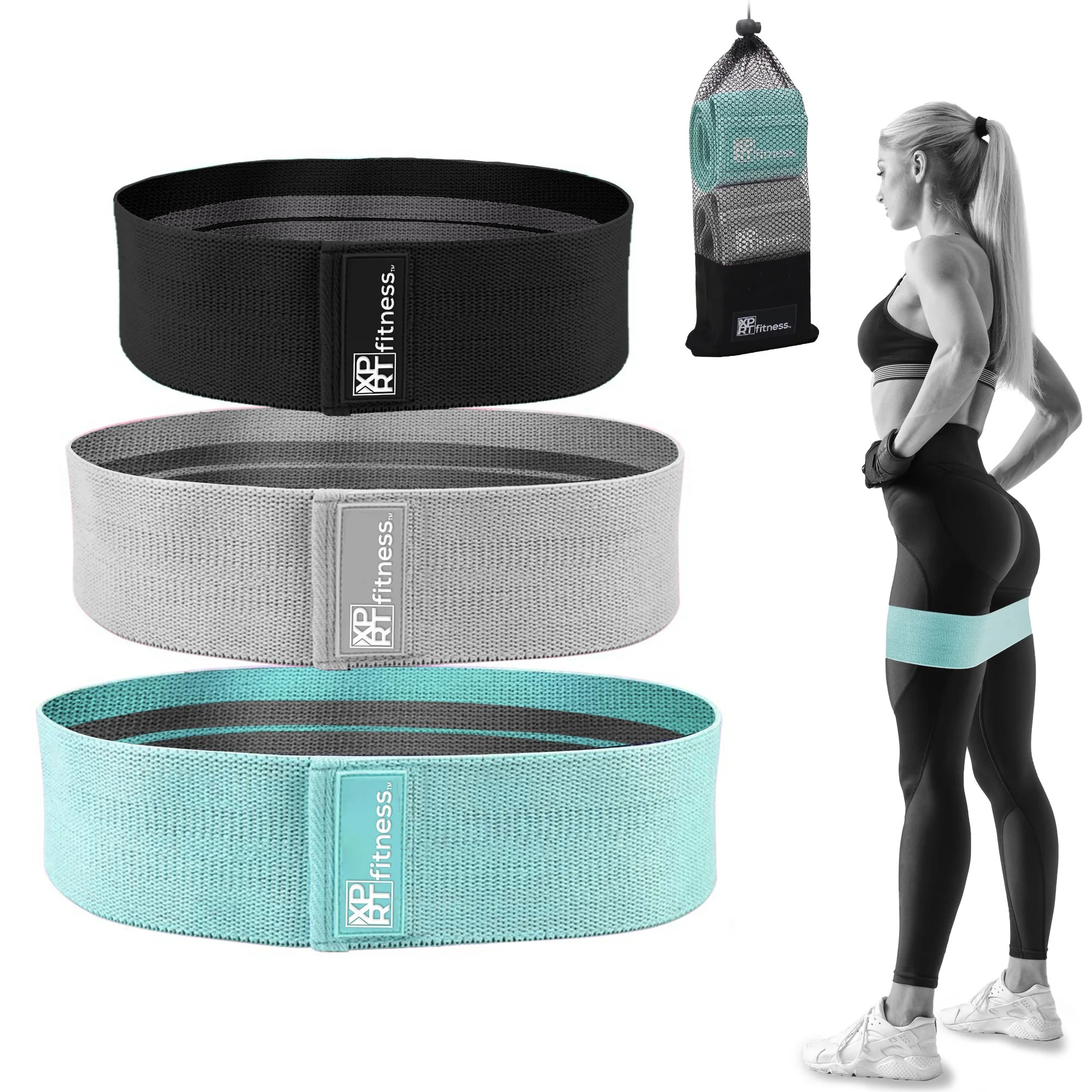 XPRT Fitness Resistance Bands Set of 3 For Booty Butt Hip Anti Slip Bands Set | Walmart (US)