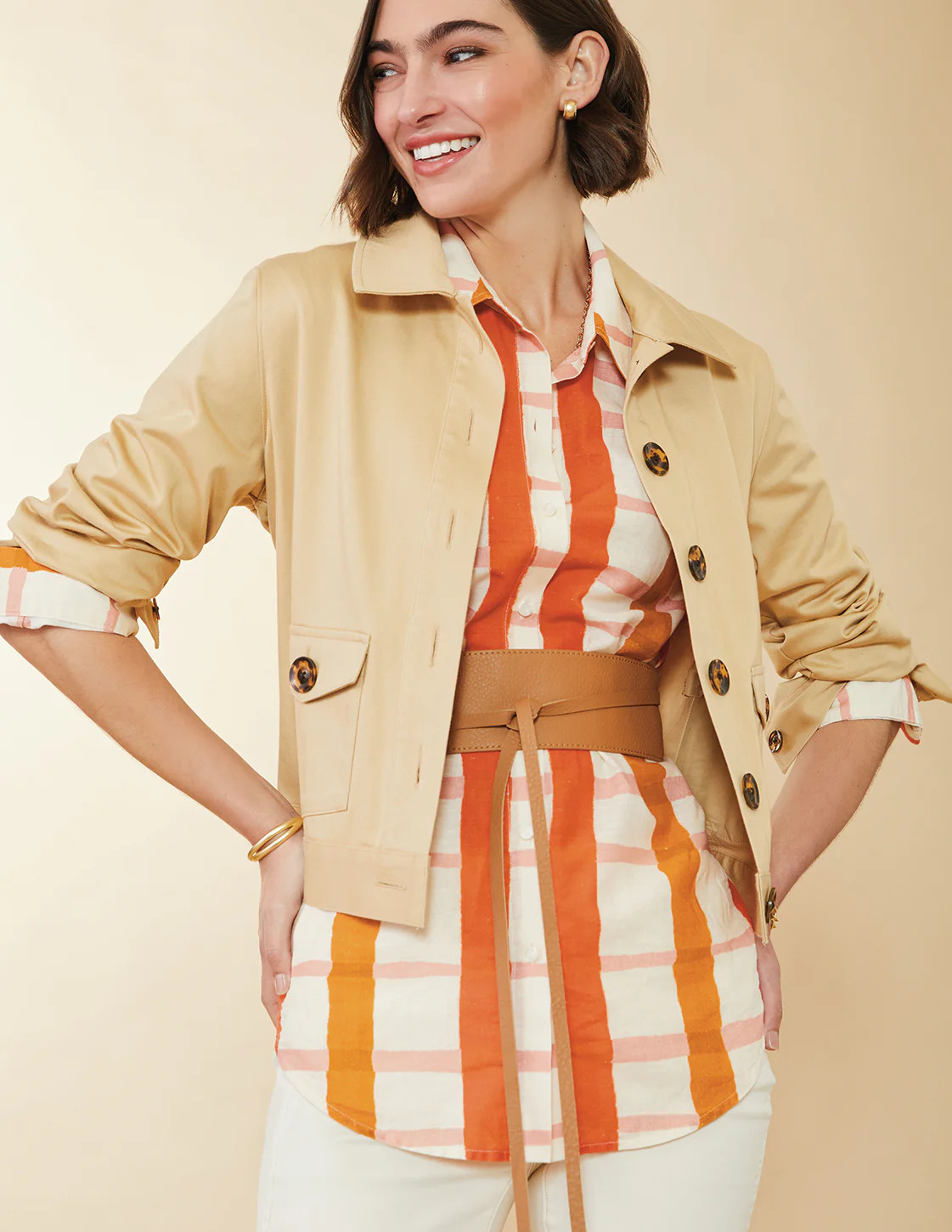 Pecan Leather Wrap Belt | Spartina 449