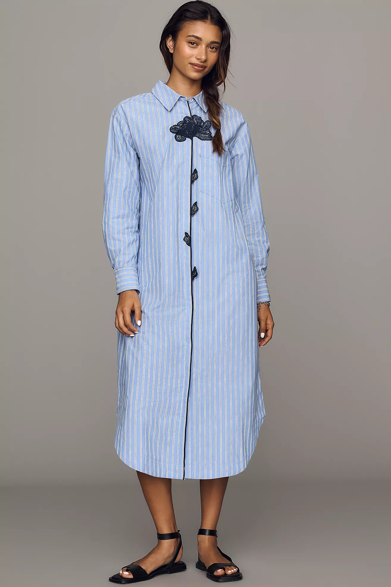 Maeve Soren Long-Sleeve Maxi Shirtdress | Anthropologie (US)