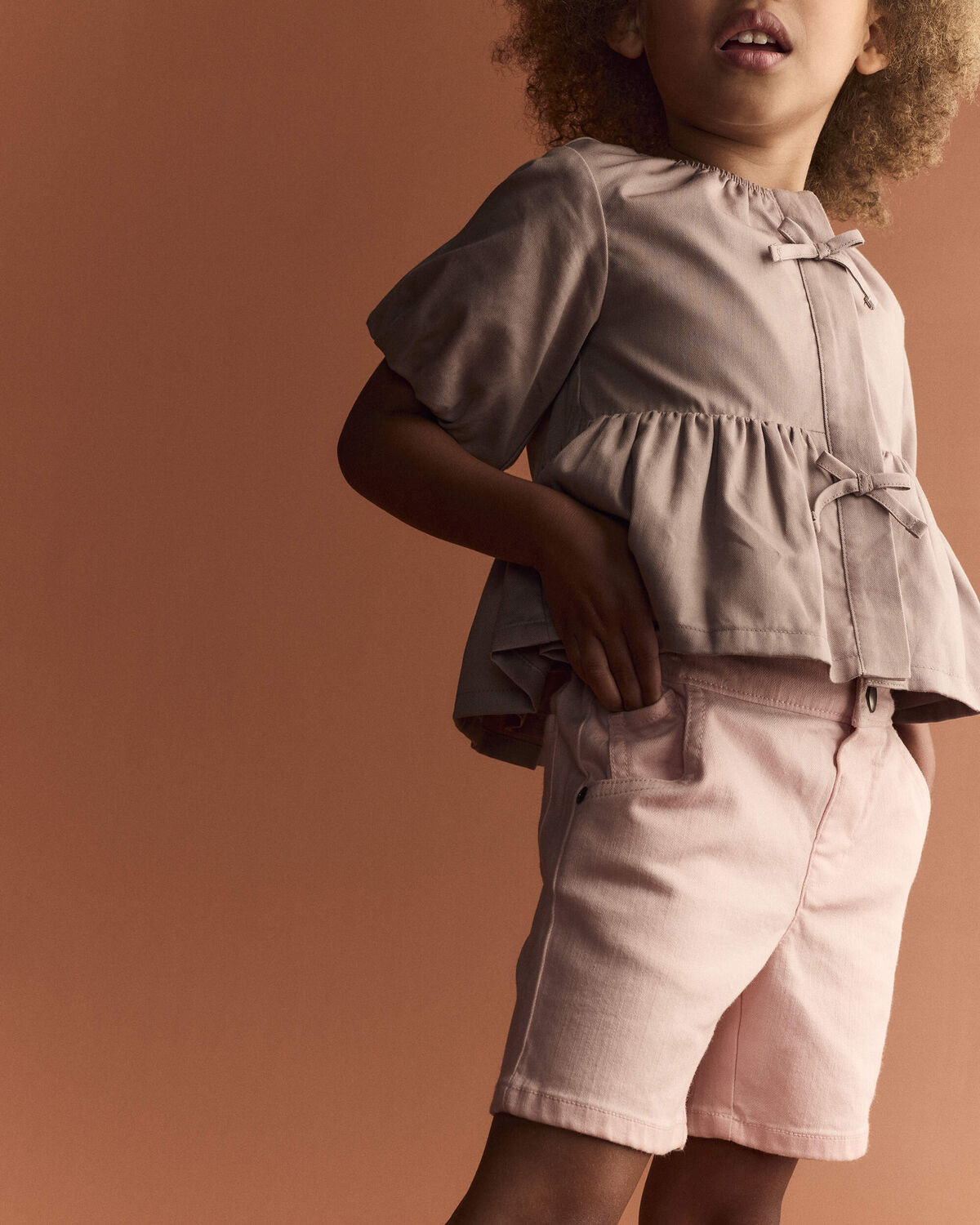 Toddler Girl Puff-Sleeve Peplum Top - Mauve - Otter Avenue | Carter's | Carter's Inc