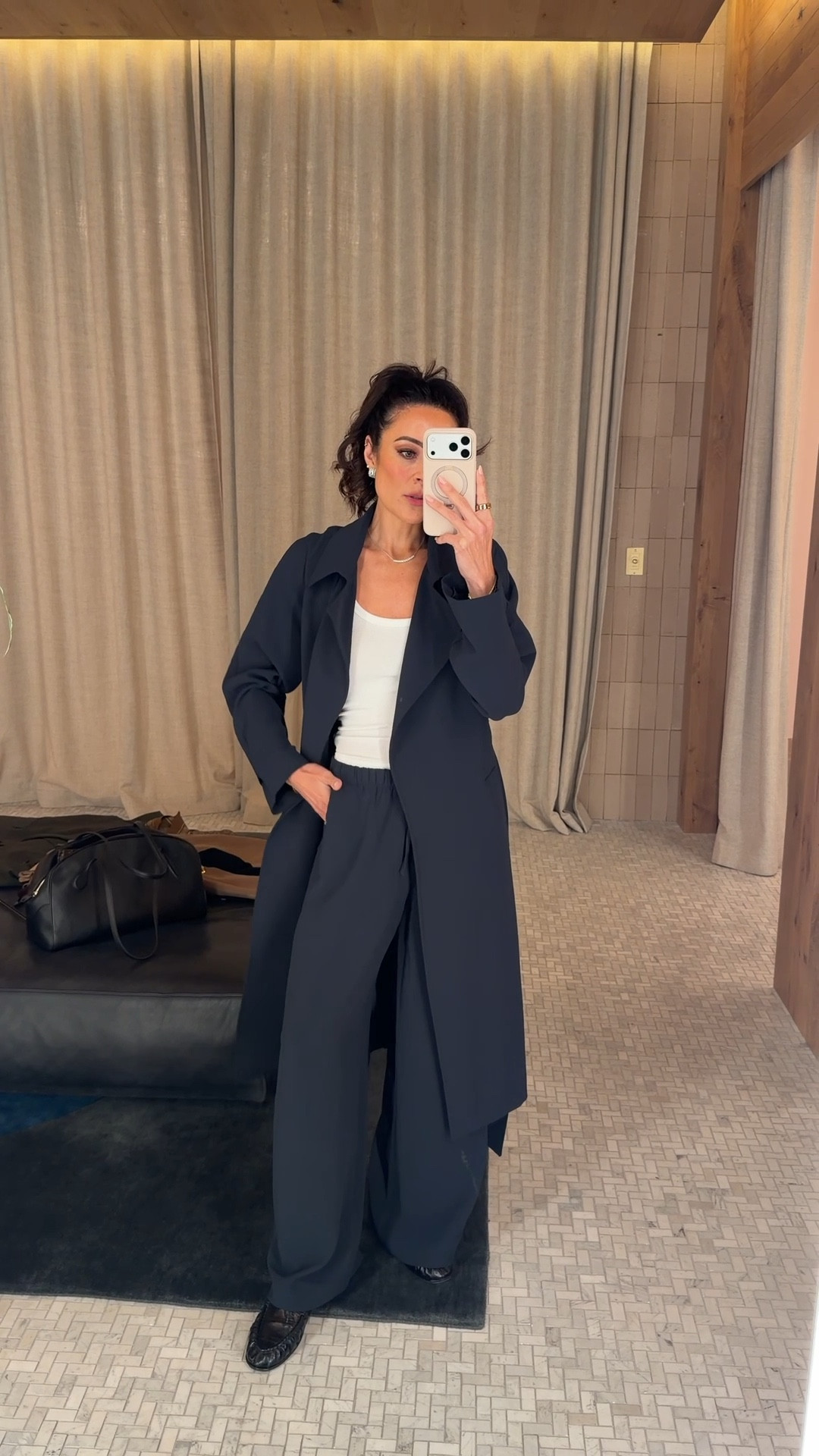 This trench is a total vibe, you know my love for navy and my lodge pants! Do we need?! 
Trench XS
Pants XS 

#LTKSeasonal #LTKOver40