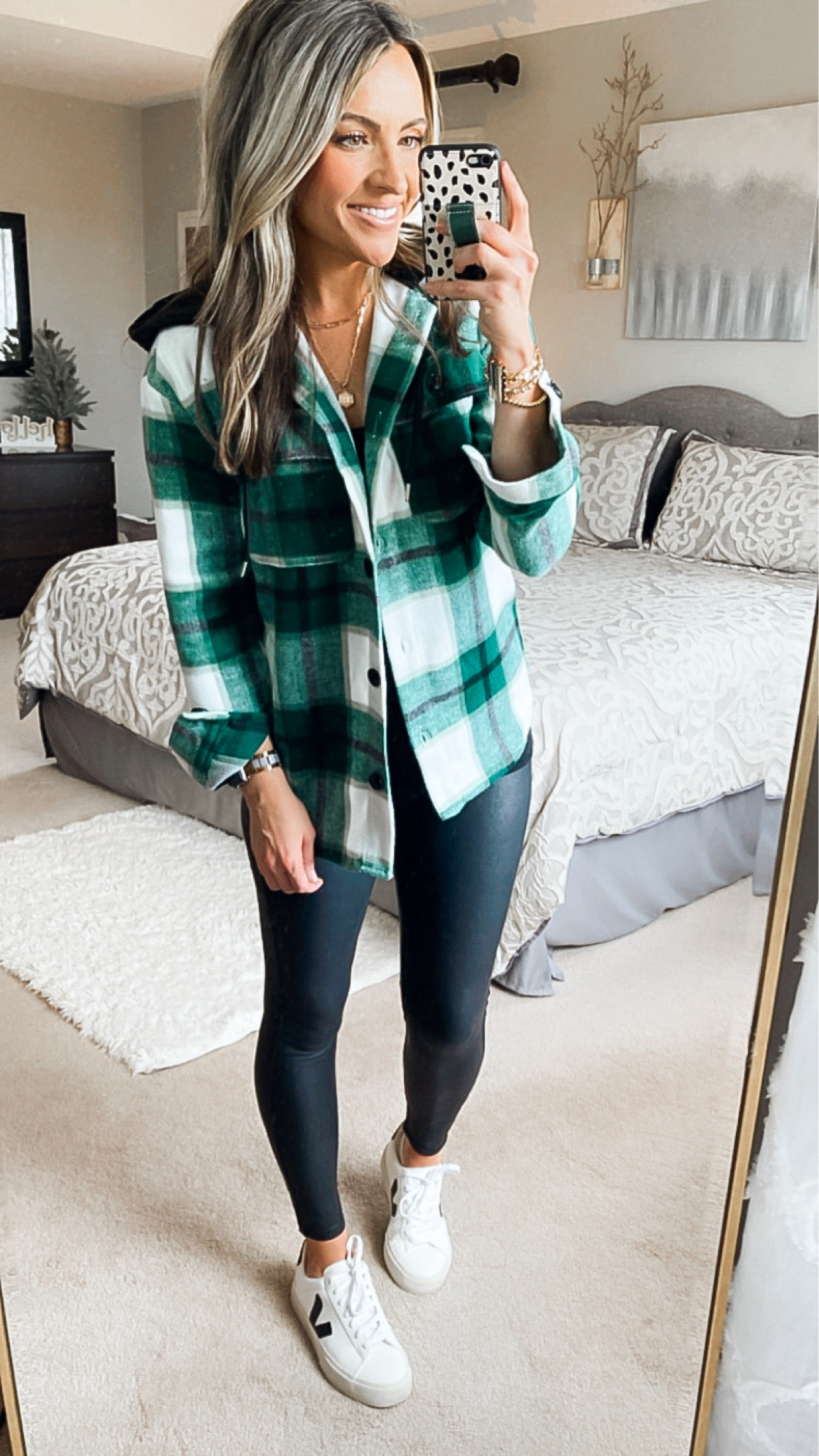 Today’s casual outfit of the day. Wearing size small in hooded shacket and small in faux leather leggings. 

#LTKsalealert #LTKSeasonal #LTKstyletip