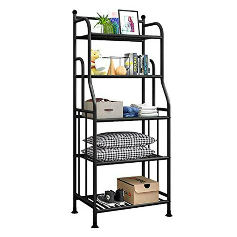 Forthcan 5 Tiers Plant Stand Metal Flower Pots Holder Storage Shelf Kitchen Black Bakers Rack Lau... | Walmart (US)