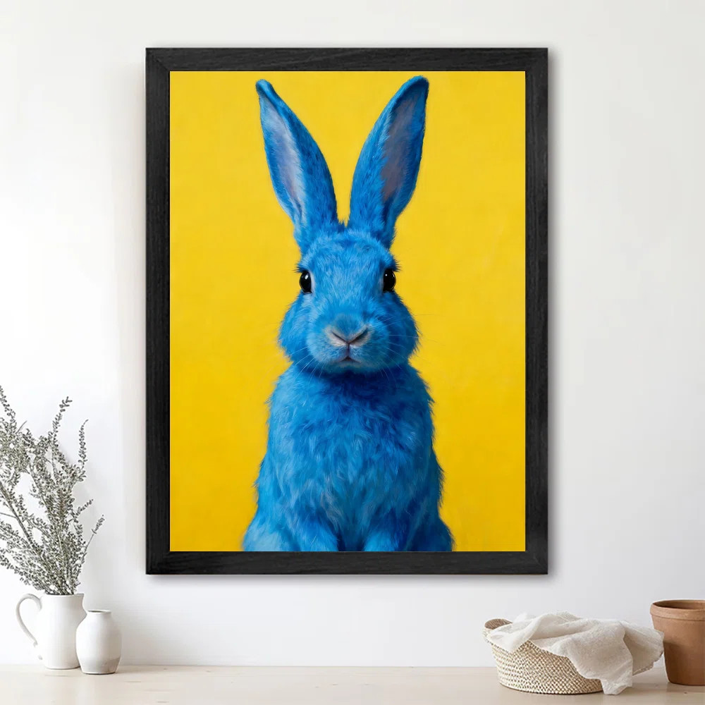 Black Framed Vintage background rabbit Wall Art Retro Style Framed Prints | Wayfair North America