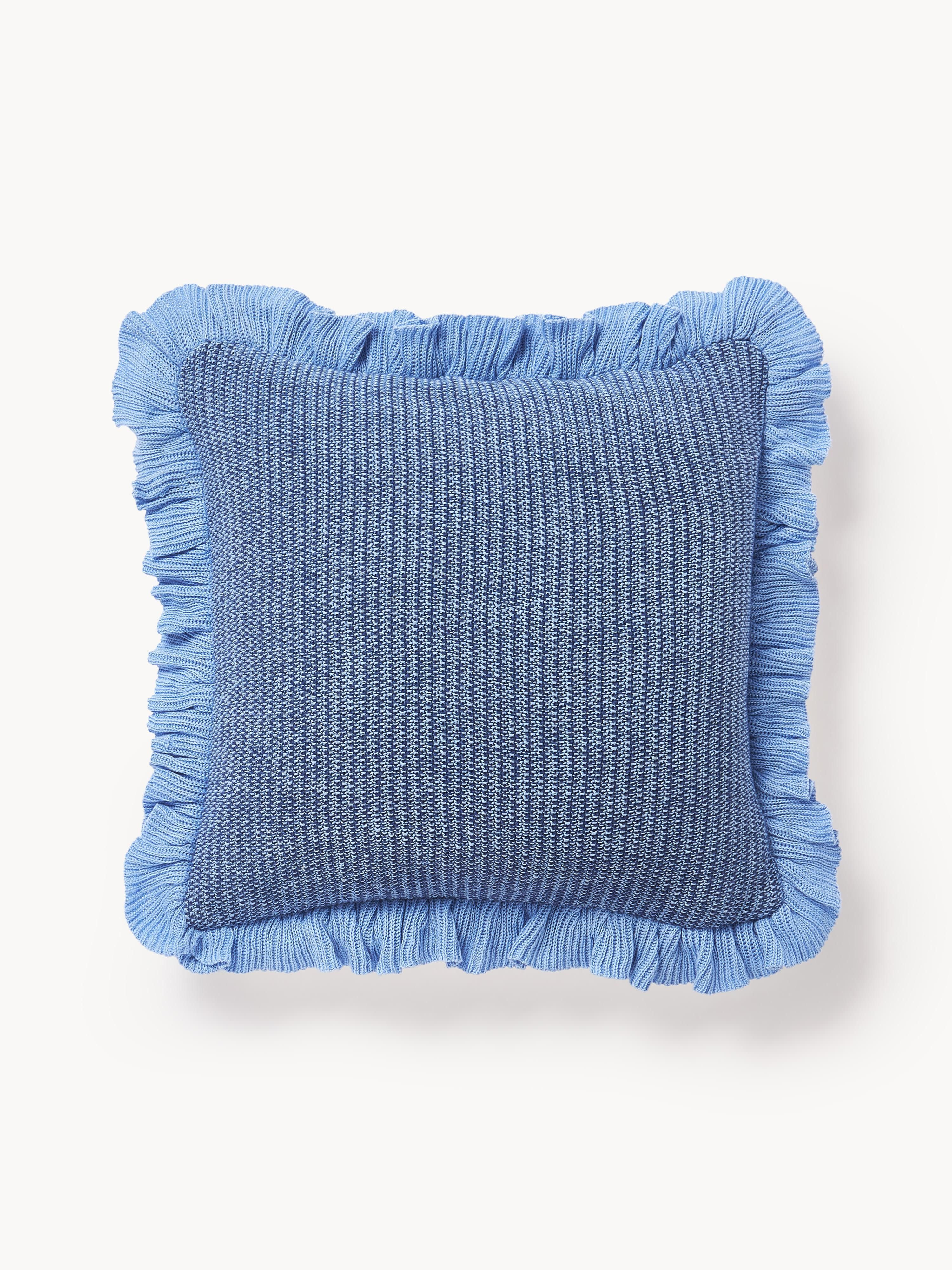 Knitted Cushion Cover Pansy with Ruffles | Westwing EU