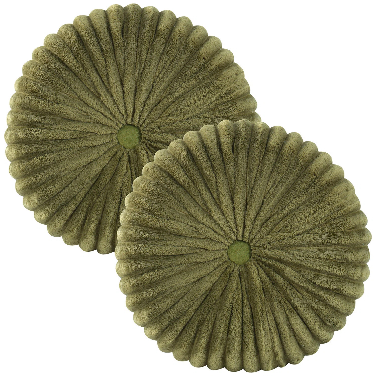 Decorative Round Throw Pillows For Bed Couch - 2 Pieces Handcraft Ruched Pumpkin Pillow,  Soft An... | Wayfair North America