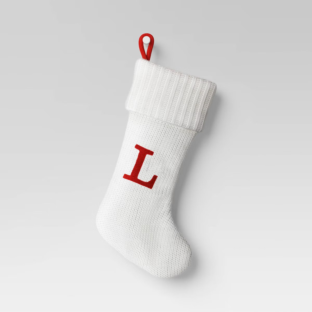 Knit Monogram Christmas Stocking White F - Wondershop™: Initial Stocking, Holiday Decor, 20" x ... | Target