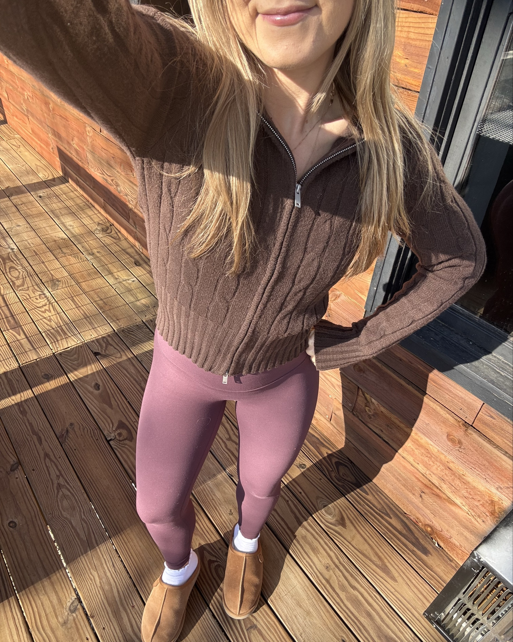 Day 3 @ the cabin 🏘️💕

Sweater: XXS (size down for a fitted look)
Leggings: Small 
Socks: Target
Shoes: 8


Cabin, ootd, petite fashion, outdoors, winter, fall, cable knit hooded zip sweater, leggings burgundy, outfit of the day 


#LTKootd #LTKFindsUnder50 #LTKPetite