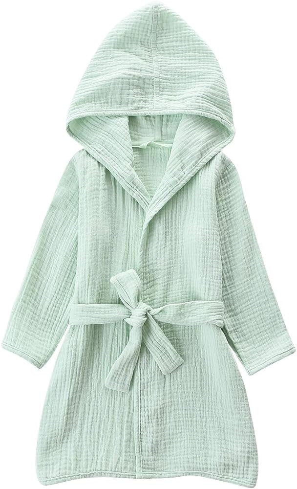 Organic Cotton Toddler Bathrobe, Soft and Breathable Baby Robe for Kid, Boy& Girl Hooded Robe Mus... | Amazon (US)
