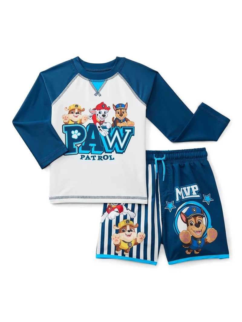 Character Toddler Boy Long- Sleeve Rash Guard and Trunk Swim Set, 2-Piece, Sizes 12M-5T | Walmart (US)