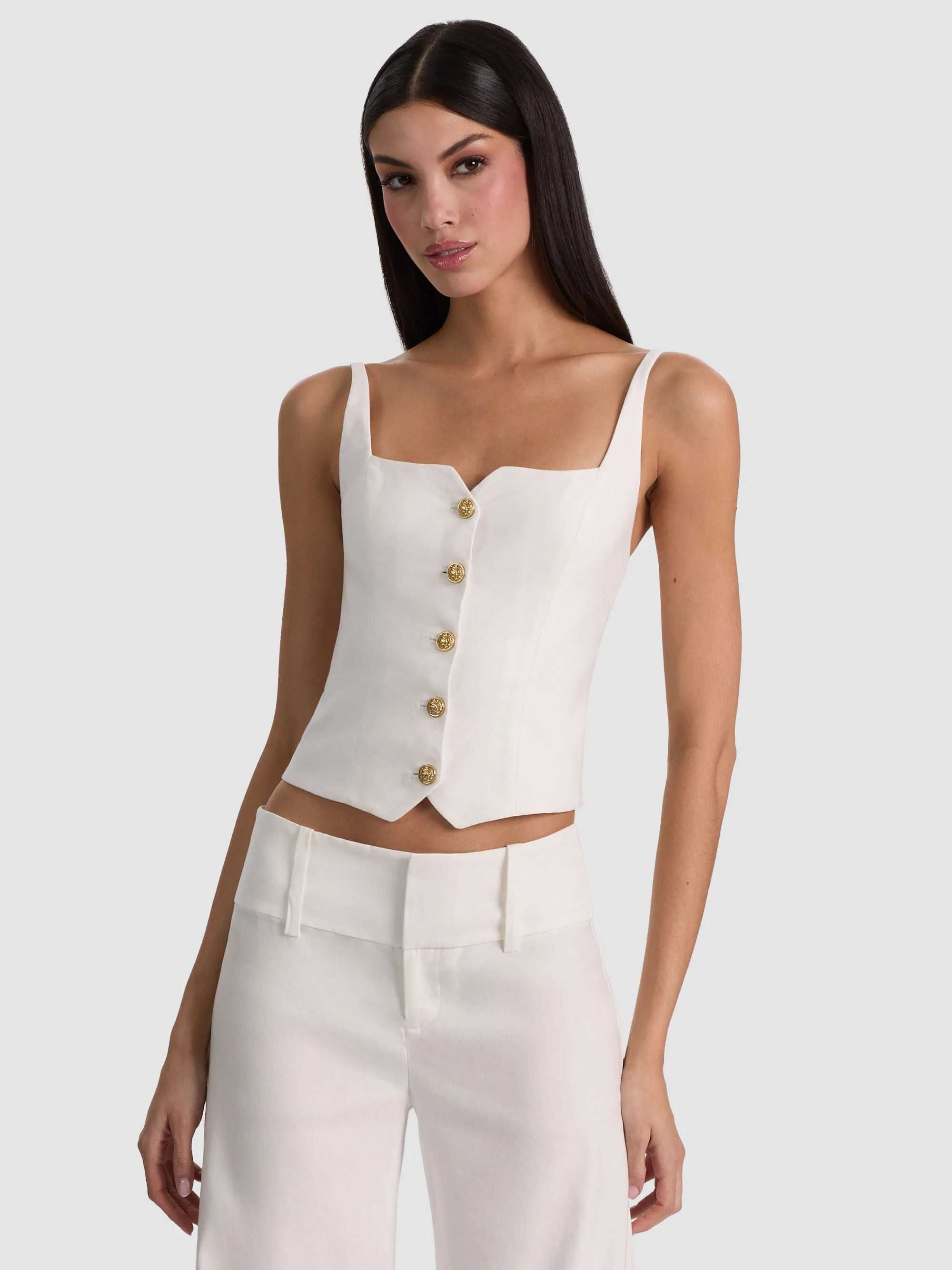 KELCEY LINEN VEST | Alice + Olivia